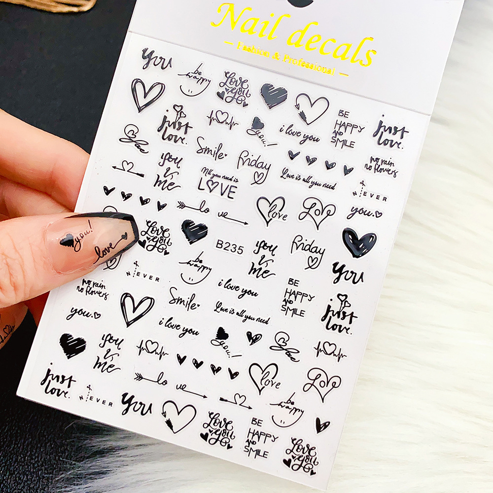 Наклейки Nail Decals B235 (колір: чорний)
