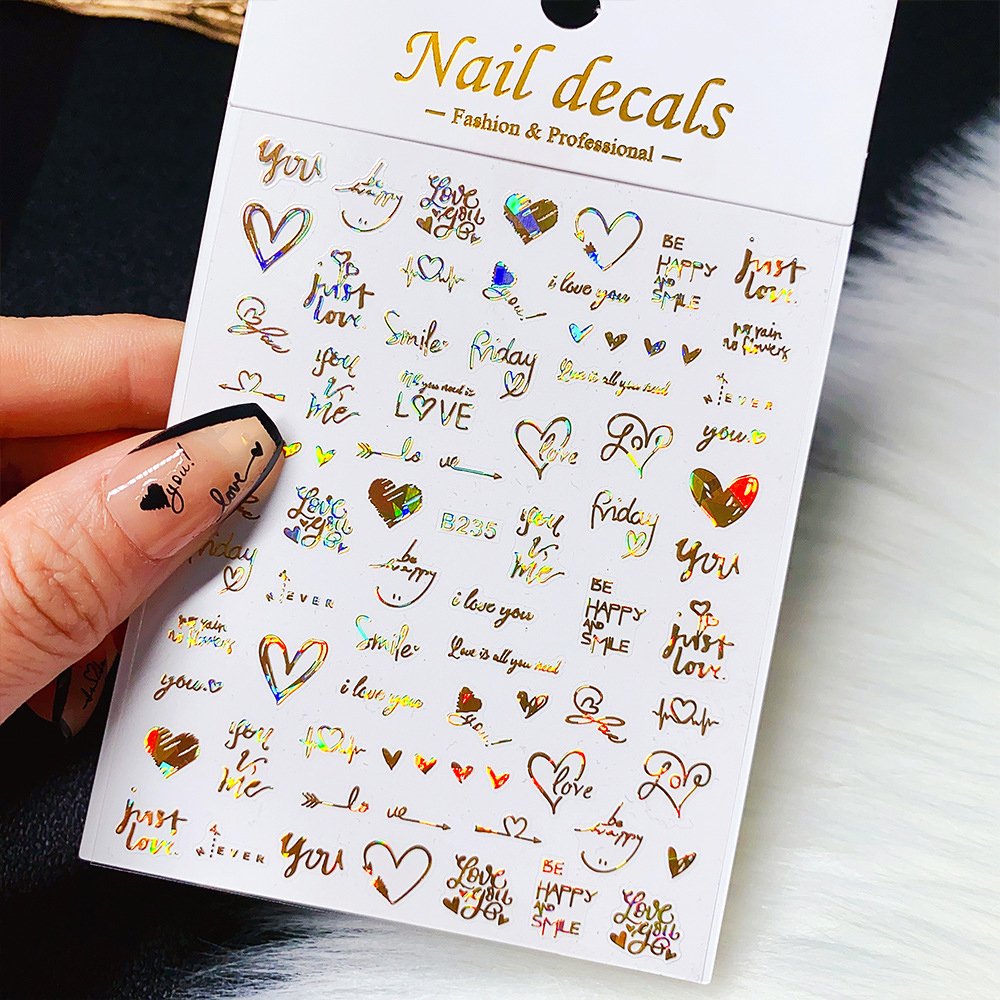 Наклейки Nail Decals B235 (колір: золото голографік)