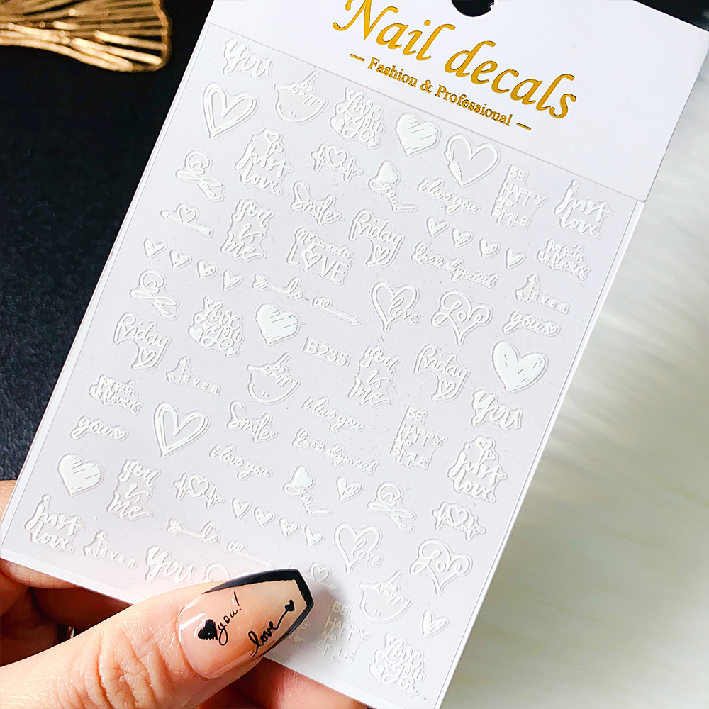 Наклейки Nail Decals B235 (колір: білий)