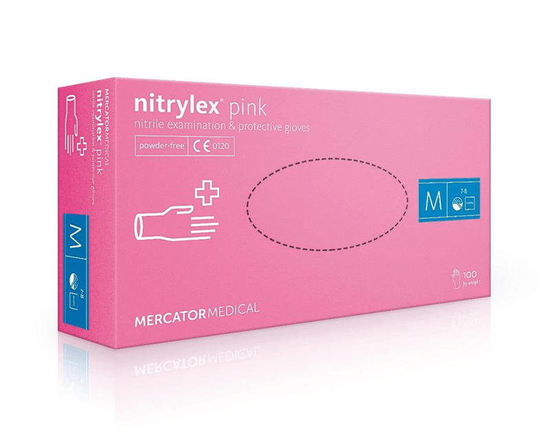 Нитриловые перчатки Nitrylex® PF Pink