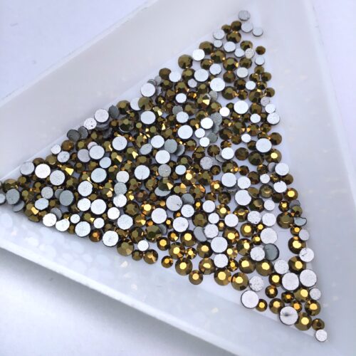Микс размеров страз 01 Gold,  300 шт.