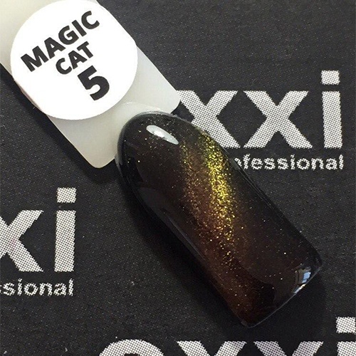 Гель-лак Oxxi Magic Cat 05 (коричневый, с зеленым магнитным бликом)