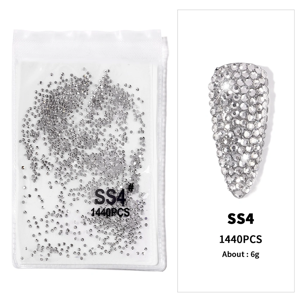 Стрази для нігтів Crystal (прозорі) SS4, 1440 шт