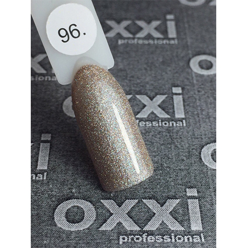 Гель-лак Oxxi 096 (светлый бежевый с насыщенными мелкими блестками)