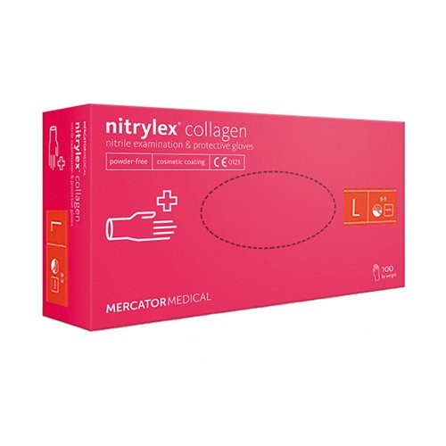 Нитриловые перчатки Nitrylex® PF Collagen, размер L