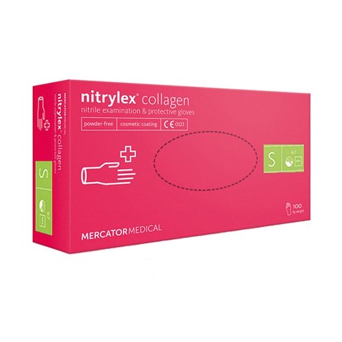 Нитриловые перчатки Nitrylex® PF Collagen, размер S