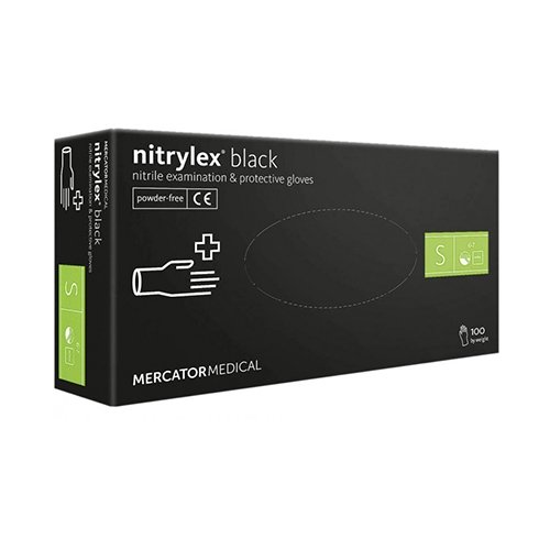 Нитриловые перчатки Nitrylex® PF Black, размер S
