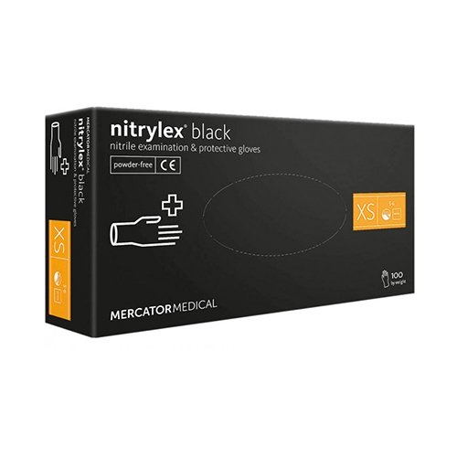 Нитриловые перчатки Nitrylex® PF Black, размер XS