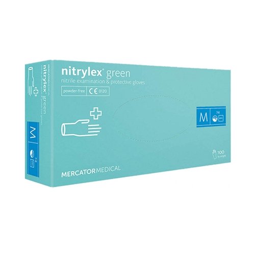 Нитриловые перчатки Nitrylex® PF Green, размер M