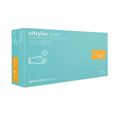 Нитриловые перчатки Nitrylex® PF Green, размер XS