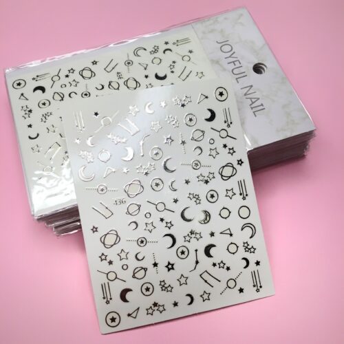 Наклейки Joyful Nail "Космос", серебро