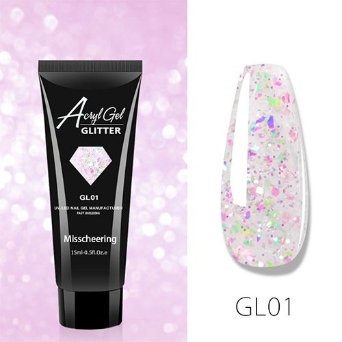 Акрилгель Misscheering GLITTER GL01, 15 мл