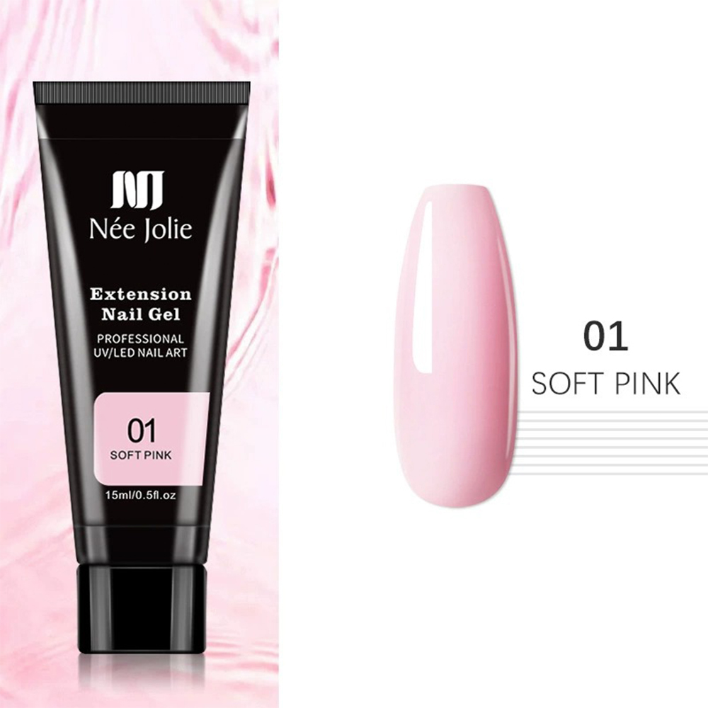 Акрилгель Nee Jolie 01 (Soft pink), 15 мл
