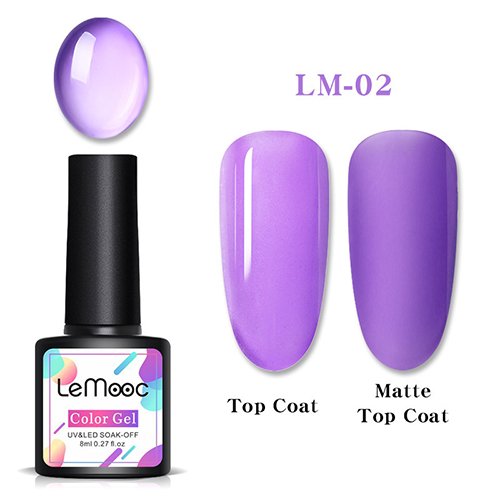 Витражный гель-лак LeMooc Rainbow Jelly 02, 8 мл