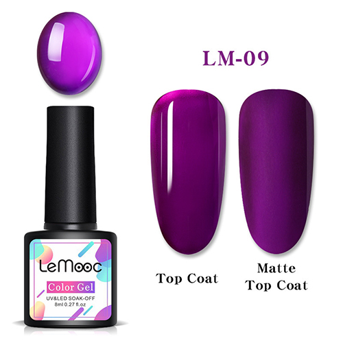 Витражный гель-лак LeMooc Rainbow Jelly 09, 8 мл