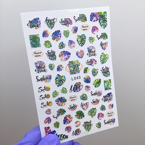 Наклейки Nail Sticker L045 голографик