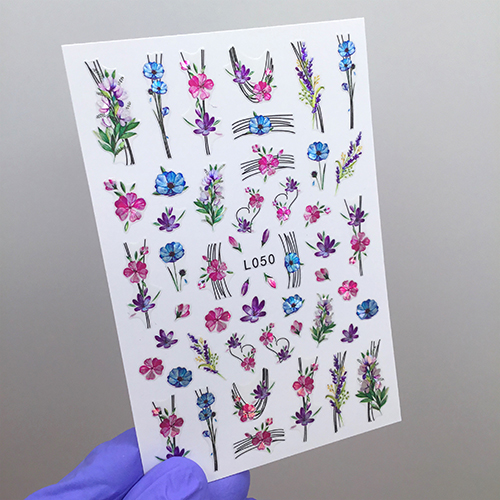 Наклейки Nail Sticker L050, голографик