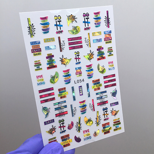 Наклейки Nail Sticker L054, голографик