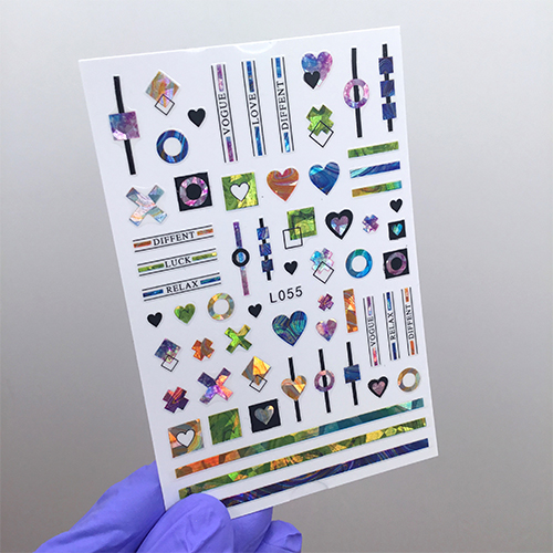 Наклейки Nail Sticker L055, голографик