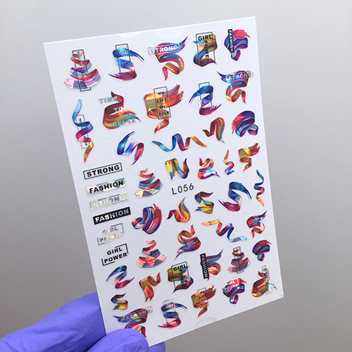 Наклейки Nail Sticker L056, голографик