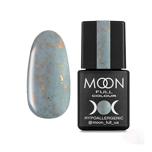 Каучукова база з поталлю Moon Full Leaf Rubber Base №04 (блакитний з поталлю), 8 мл