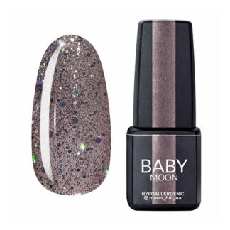 Гель-лак Baby Moon Dance Diamond №016, 6 мл (сріблясто-бежевий з різнобарвним глітером)