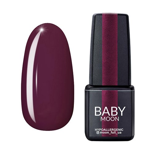 Гель-лак Baby Moon Burgundy №004, 6 мл (темний каштан)