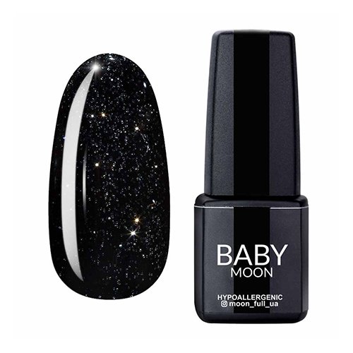 Гель-лак Baby Moon Dance Diamond №001, 6 мл (чорно-зелений із сріблястим шиммером)
