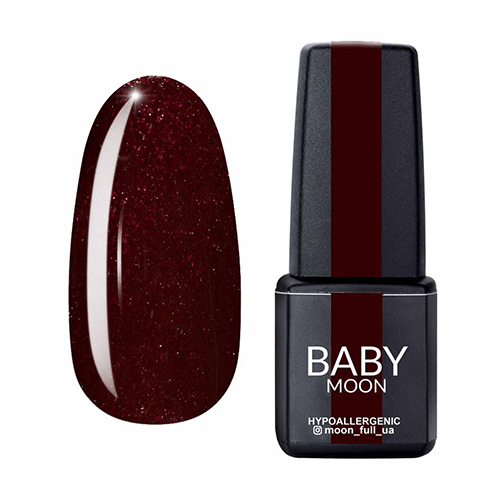 Гель-лак Baby Moon Dance Diamond №010, 6 мл (шоколадно-вишневий із дрібним шиммером)