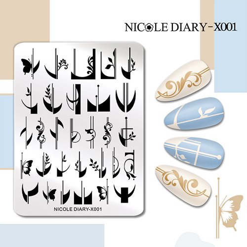 Пластина для стемпінгу Nicole Diary-X001 (метал)