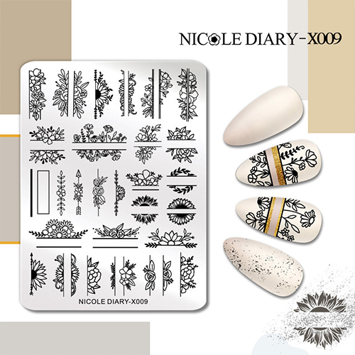 Пластина для стемпінгу Nicole Diary-X009 (метал)