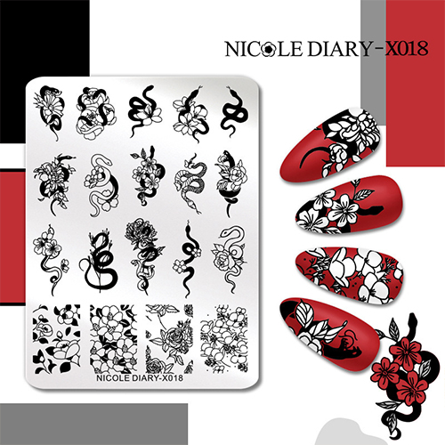 Пластина для стемпінгу Nicole Diary-X018 (метал)