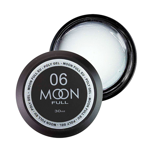 Полігель для нарощування нігтів Moon Full Poly Gel №06 молочний з шиммером, 30 мл
