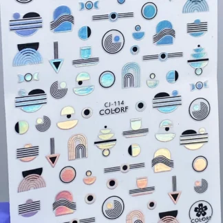 Наклейки COLORF CJ-114, срібло голографік