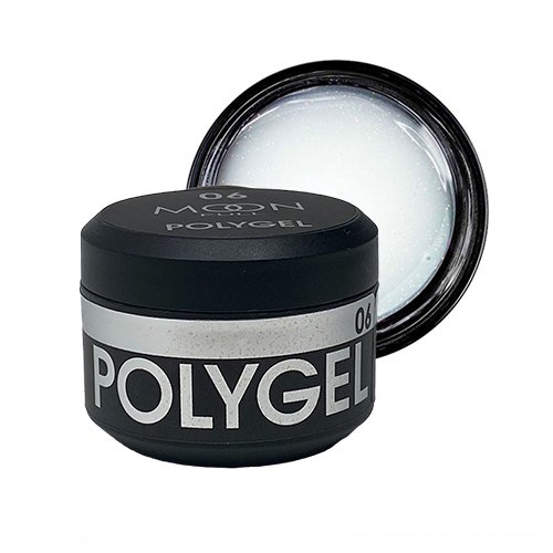 Полігель для нарощування нігтів Moon Full Poly Gel №06 молочний з шиммером, 15 мл