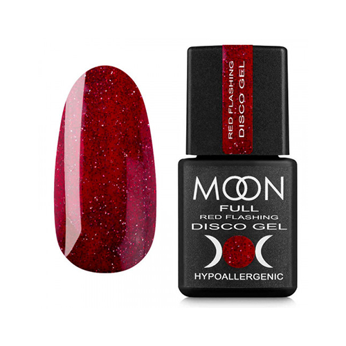 Гель-лак світловідбиваючий Moon Full №FD07 Red Flashing Disco, 8 мл (червоний з шиммером)