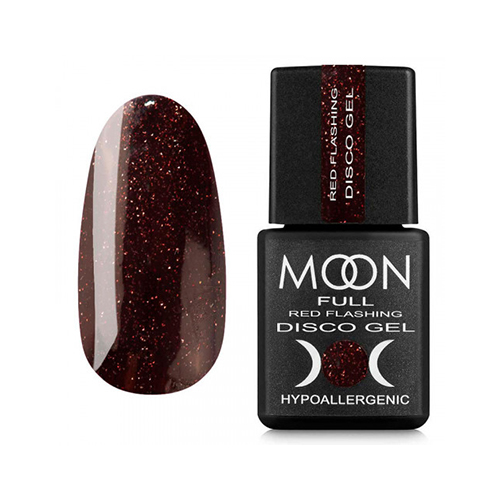 Гель-лак світловідбиваючий Moon Full №FD10 Red Flashing Disco, 8 мл (винний з шиммером)