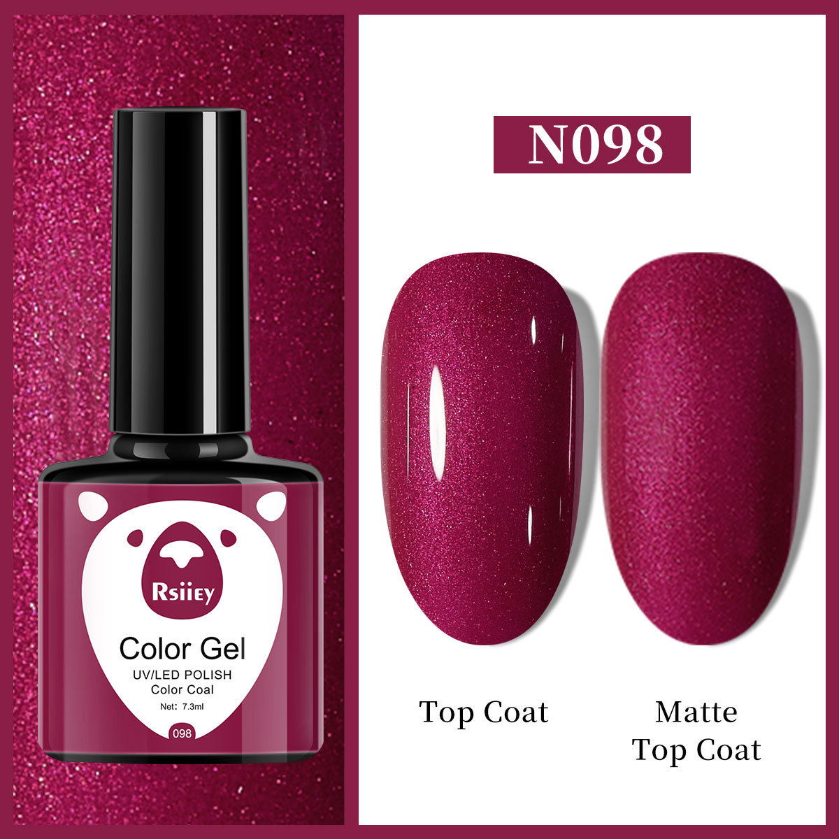 Гель-лак Rsiiey Color Gel N098, 7.3 мл