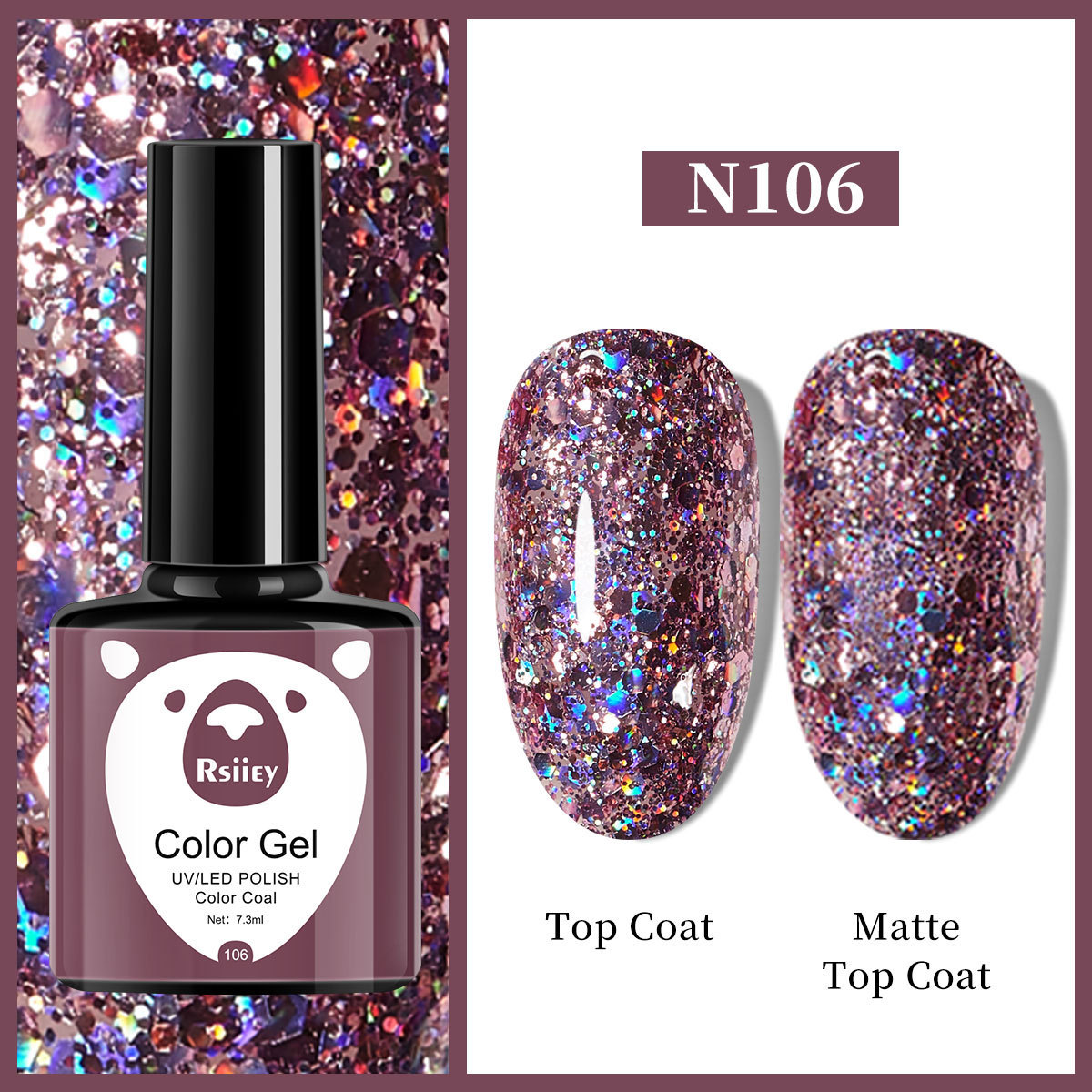 Гель-лак Rsiiey Color Gel N106, 7.3 мл
