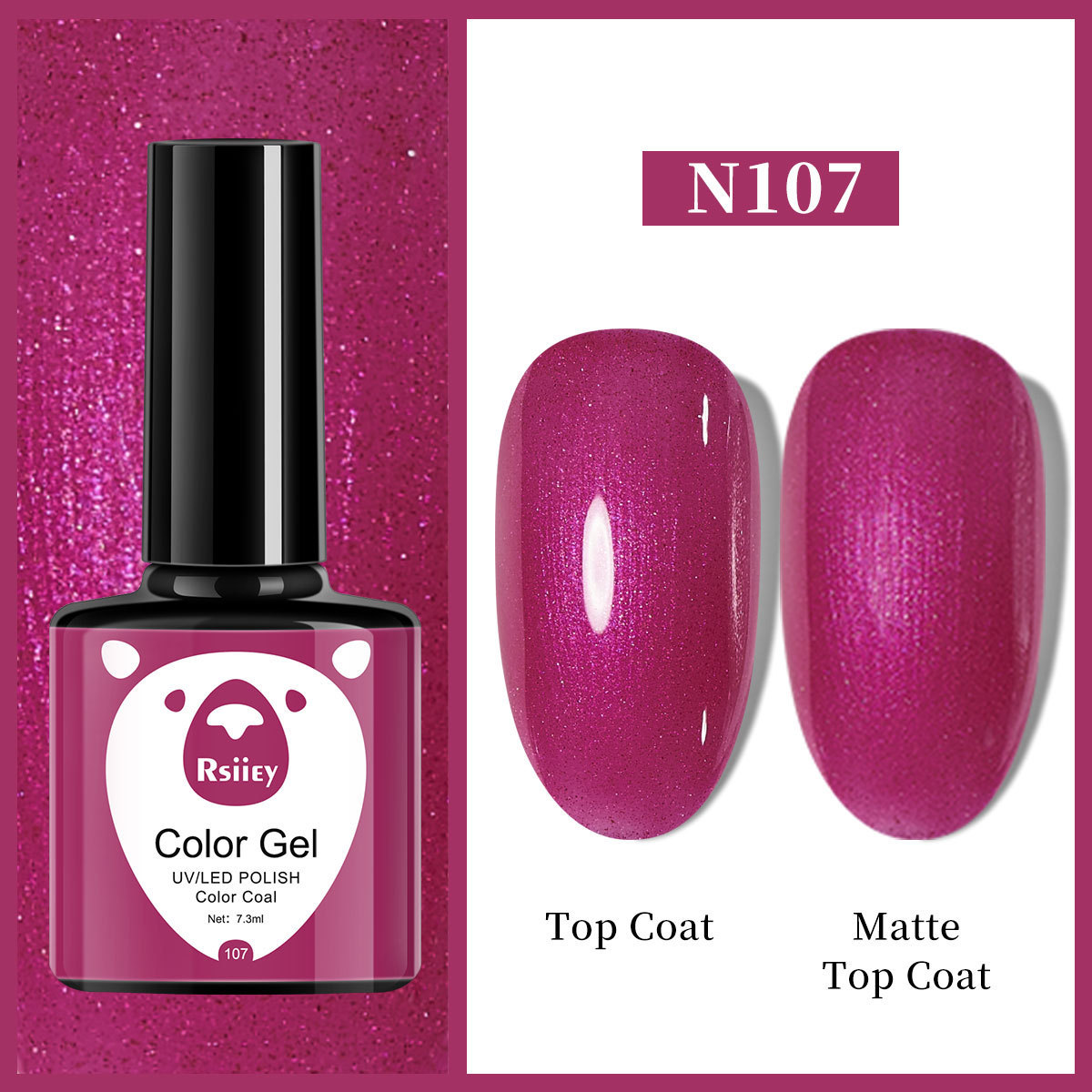 Гель-лак Rsiiey Color Gel N107, 7.3 мл