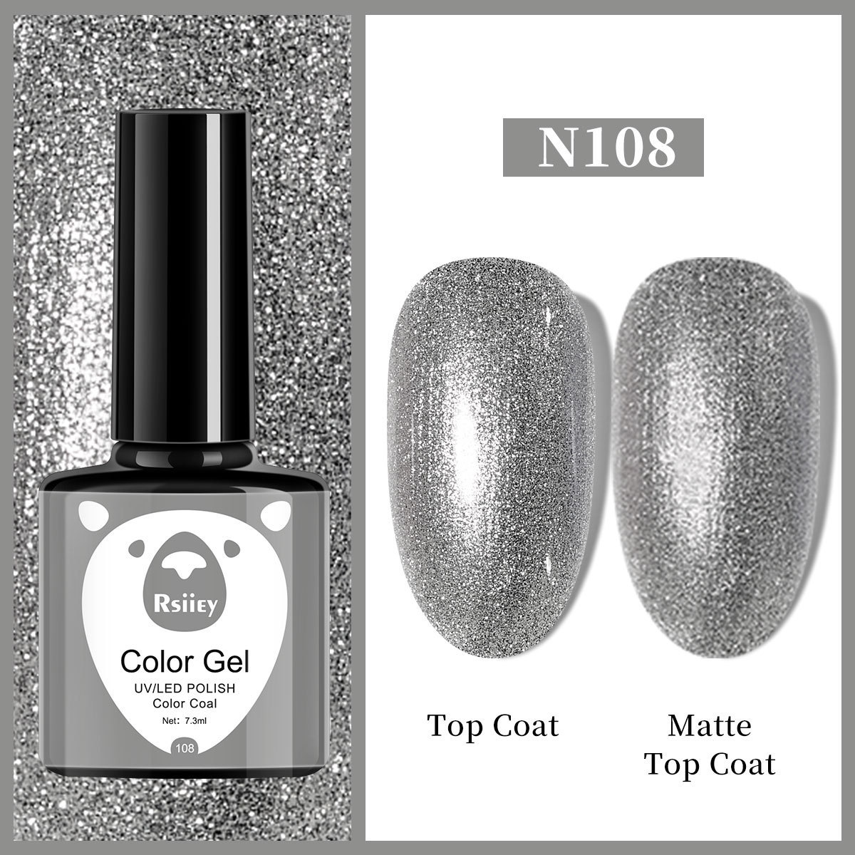 Гель-лак Rsiiey Color Gel N108, 7.3 мл