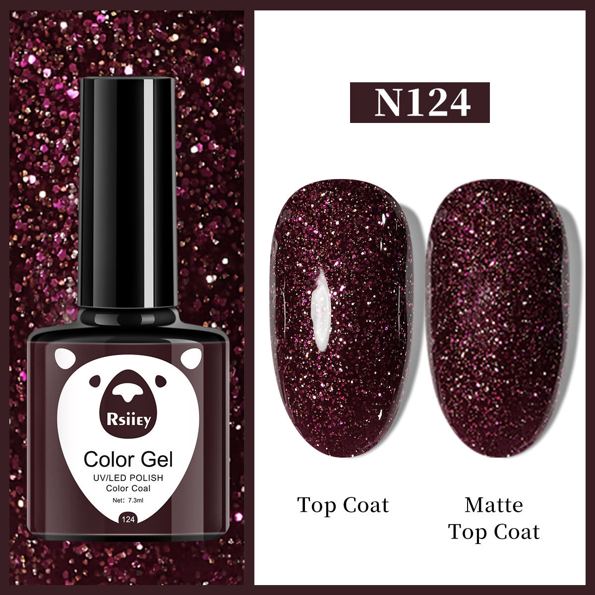 Гель-лак Rsiiey Color Gel N124, 7.3 мл
