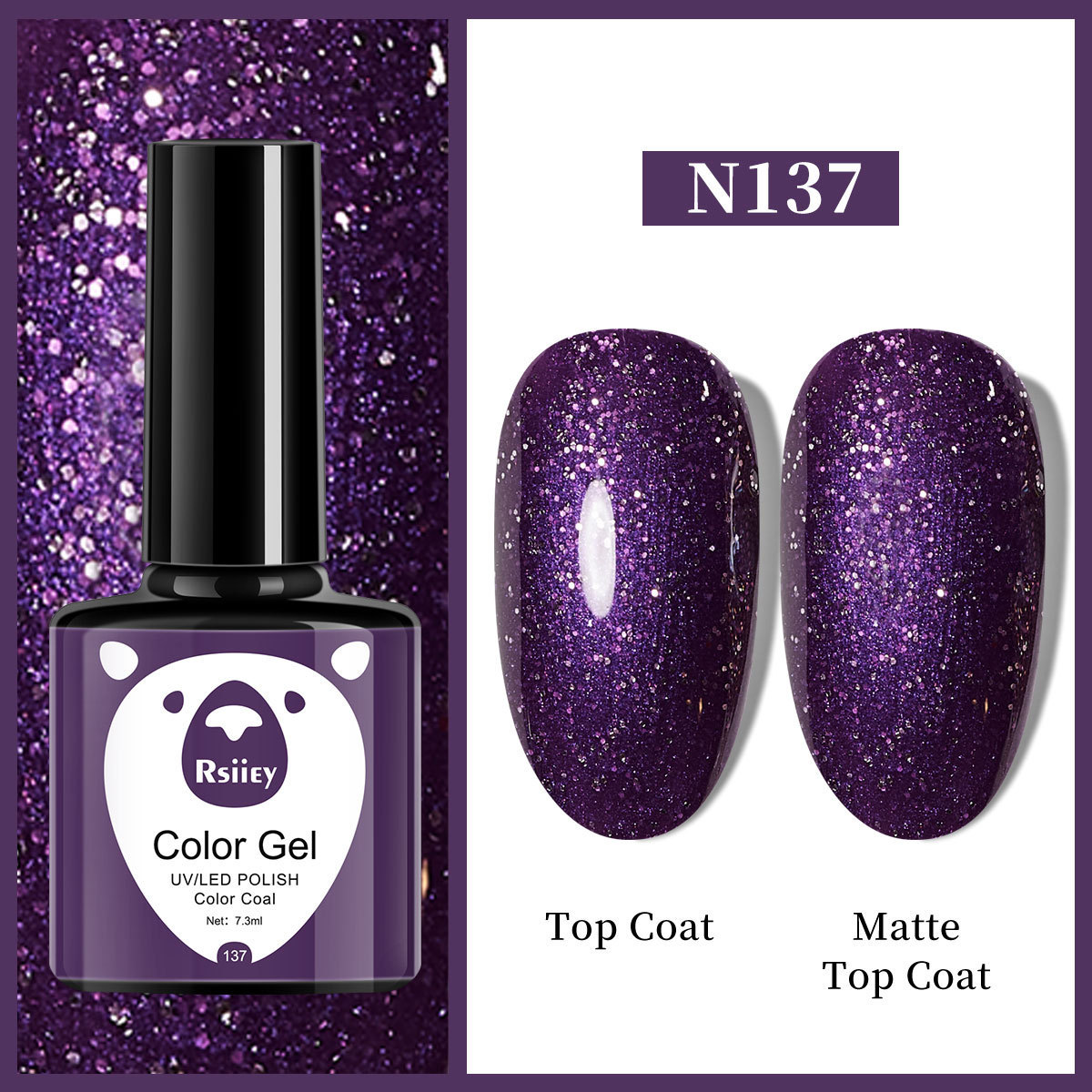 Гель-лак Rsiiey Color Gel N137, 7.3 мл