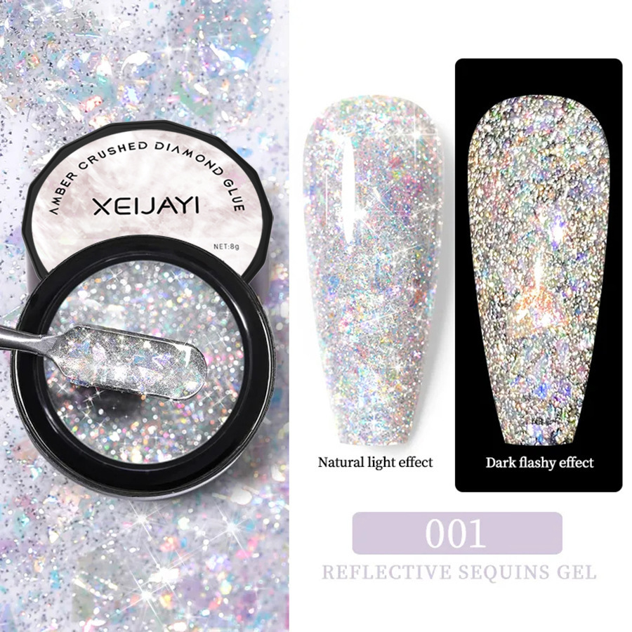 Світловідбиваючий гель XEIJAYI Reflective Sequins Gel 001