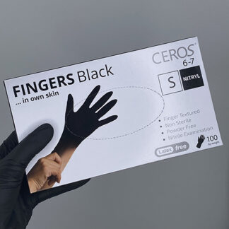 Нітрилові рукавички Ceros Black розмір S 3.5 г (100 шт), чорні