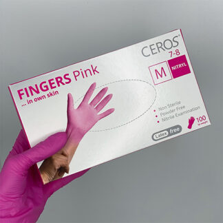 Нітрилові рукавички Ceros Pink розмір M 3.5 г (100 шт), рожеві