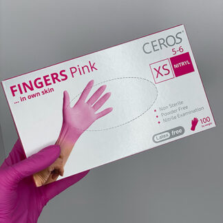 Нітрилові рукавички Ceros Pink розмір XS 3.5 г (100 шт), рожеві