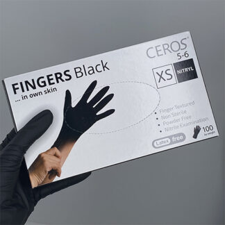 Нітрилові рукавички Ceros Black розмір XS 3.5 г (100 шт), чорні