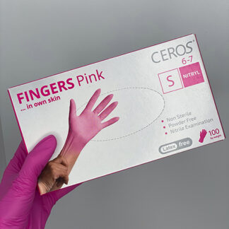 Нітрилові рукавички Ceros Pink розмір S 3.5 г (100 шт), рожеві