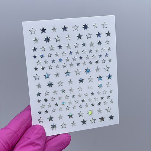 Наклейки Nail Sticker 353, срібло голографік